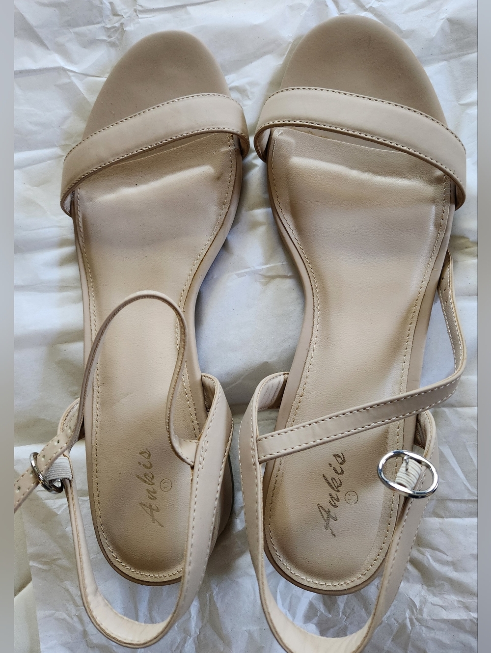 Ankis Tan Block Heel Sandals - Size 11